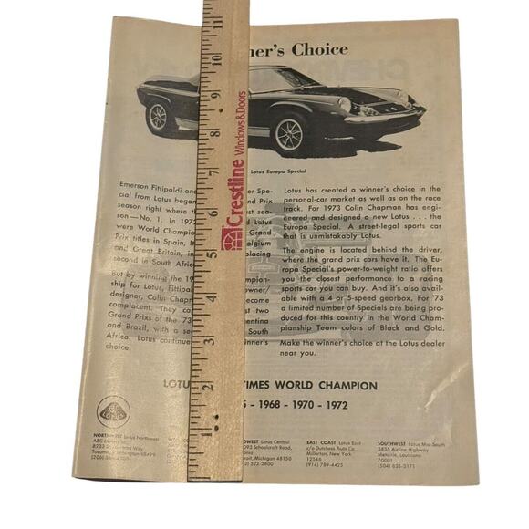 Lotus Europa Special Classic 1973 VTG Original Print Ad 5 Time World Champions - Picture 5 of 7